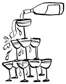 Champagne tower illustration